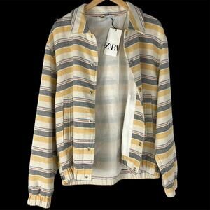 Zara Multicolor Striped Bomber Jacket